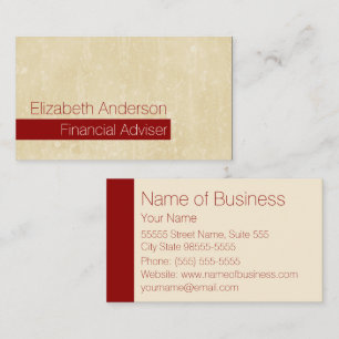 Carte De Visite Conseiller financier Casual Chic Beige Grunge