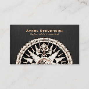 Carte De Visite Conseiller financier Compass vintage