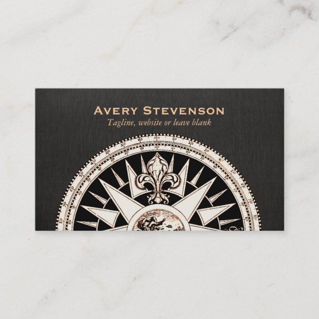 Carte De Visite Conseiller financier Compass vintage (Devant)