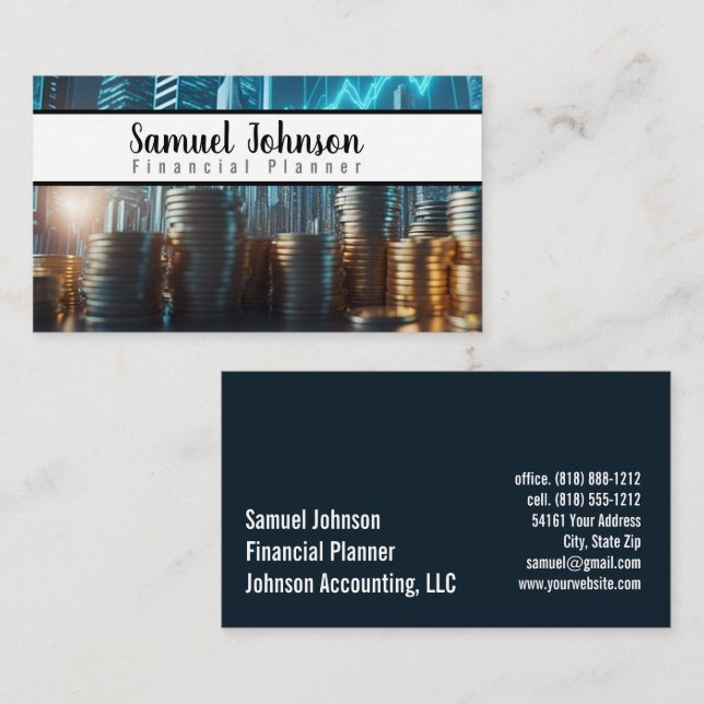 Carte De Visite Conseiller financier Comptable Gestion de patrimoi (Devant / Derrière)
