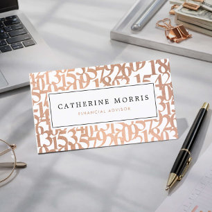 Carte De Visite Conseiller Financier Élégant Rose Gold