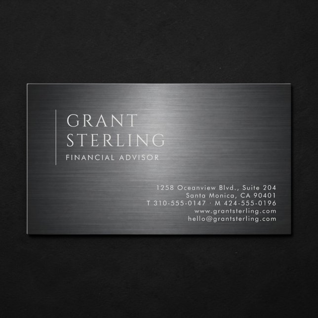 Carte De Visite Conseiller Financier Metallic Professionnel (Créateur téléchargé)