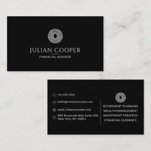 Carte De Visite Conseiller financier moderne noir