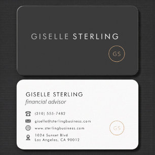 Carte De Visite Conseiller financier professionnel noir