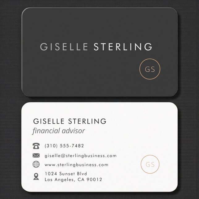 Carte De Visite Conseiller financier professionnel noir (Créateur téléchargé)