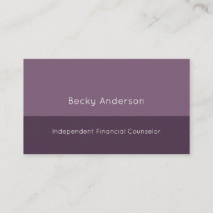 Carte De Visite Conseiller Moderne Minimaliste Aubergine Prune Ému