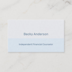 Carte De Visite Conseiller Moderne Minimaliste Bleu Argent Clair