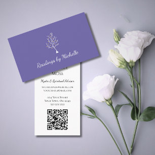 Carte De Visite Conseillère Psychique Arbre de Vie Simple Violet