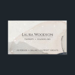 Carte De Visite Conseillère thérapeutique Formes Abstraites d'aqua<br><div class="desc">Abstrait terreux bio abstraite aquarelle formes thérapeute conseiller carte de visite avec élégantes couleurs douces translucides de gris crème et blanc. Pour un conseiller avec en personne et des séances de thérapie en ligne et des groupes de soutien. Vous pouvez remplacer la ligne de slogan ci-dessous par vos propres options....</div>