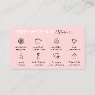 Carte De Visite Conseils d'instruction pour blanchir les dents