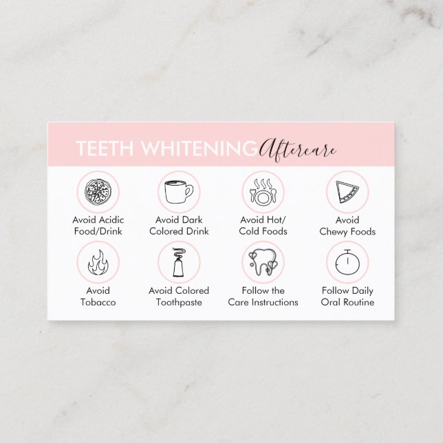 Carte De Visite Conseils pour blanchir les dents (Dos)