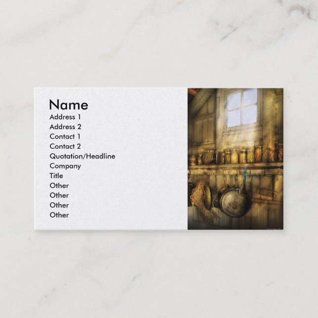 Carte De Visite Conservation - Conserves d'hiver (Devant)