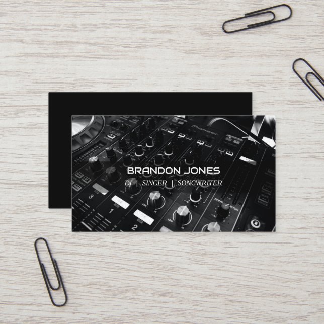 Carte De Visite Console DJ Personnalisé Professionnel (Devant/Arrière en situation)