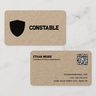 Carte De Visite Constable Police QR Lien vers le Conversation