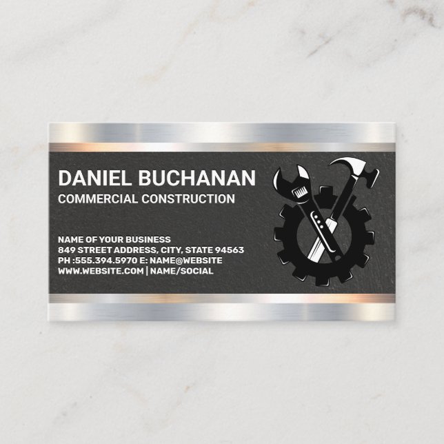 Carte De Visite Constructeur de bâtiments | Outils de l'entreprene (Devant)