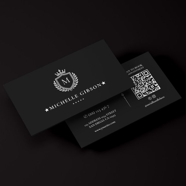 Carte De Visite Constructeur de luxe Monogramme minimal Couronne C ( Luxury Minimal Monogram Crown Crest Branding Business Card
)