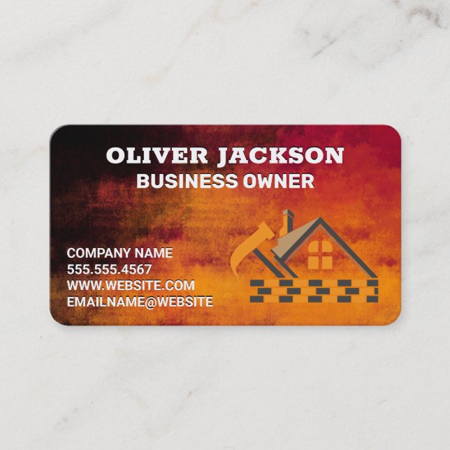 Carte De Visite Constructeur de maisons | Entrepreneur (Devant)