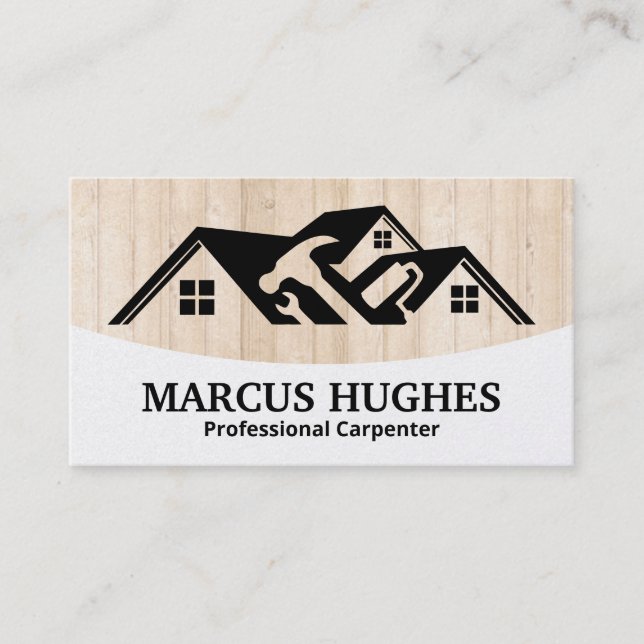 Carte De Visite Constructeur | Panneaux de bois dur | Outils de ma (Devant)
