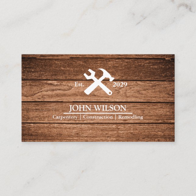 Carte De Visite Constructeur Professionnel Outils de Charpentier M (Devant)
