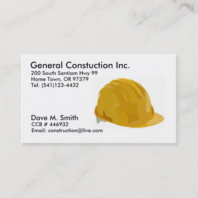 Carte De Visite Construction (Devant)