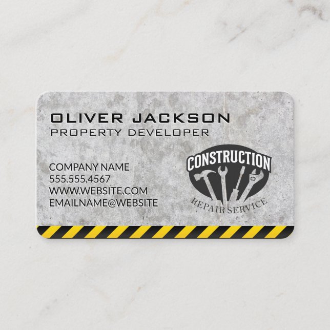 Carte De Visite Construction | Builder | General Contractor (Devant)
