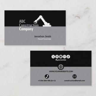 Carte De Visite Construction Building Crane Business Card