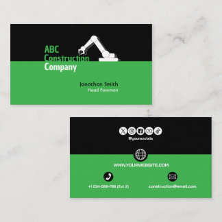Carte De Visite Construction Building Crane Business Card