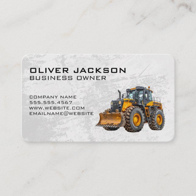 Carte De Visite Construction | Bulldozer | Promoteur immobilier (Devant)
