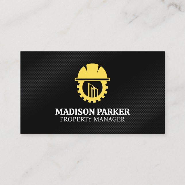 Carte De Visite Construction Casque de Chantier | Logo Marteau | B (Devant)