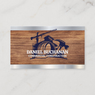 Carte De Visite Construction Col bleu Casque de chantier