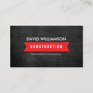 CARTE DE VISITE CONSTRUCTION DE BANNIÈRE ROUGE, BÂTIMENT, LOGO D'A