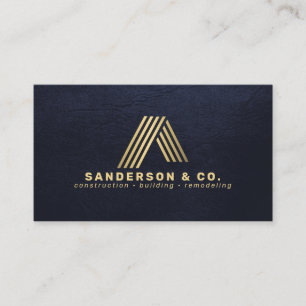 Carte De Visite Construction de bâtiment avec logo personnalisé bl