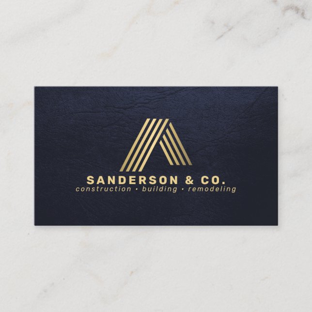 Carte De Visite Construction de bâtiment avec logo personnalisé bl (Devant)