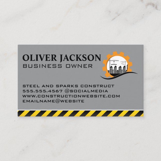 Carte De Visite Construction de bâtiment | Entrepreneur général (Devant)