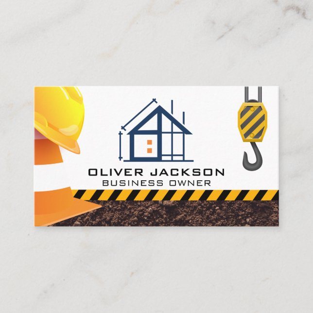 Carte De Visite Construction de bâtiments | Entrepreneur | Ingénie (Devant)