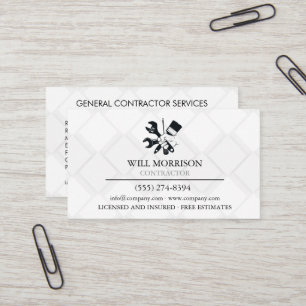 Carte De Visite Construction de blocs en noir et blanc moderne