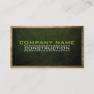 Carte De Visite Construction de bordure en bois Élégant cuir Look 