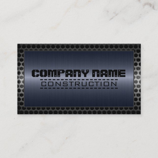 Carte De Visite Construction de bordure métallique Élégant Acier L (Devant)