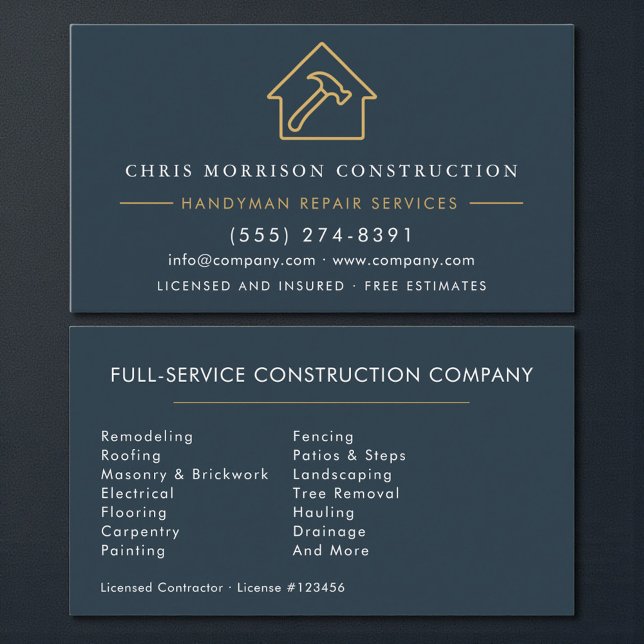 Carte De Visite Construction de bricolage  (Créateur téléchargé)