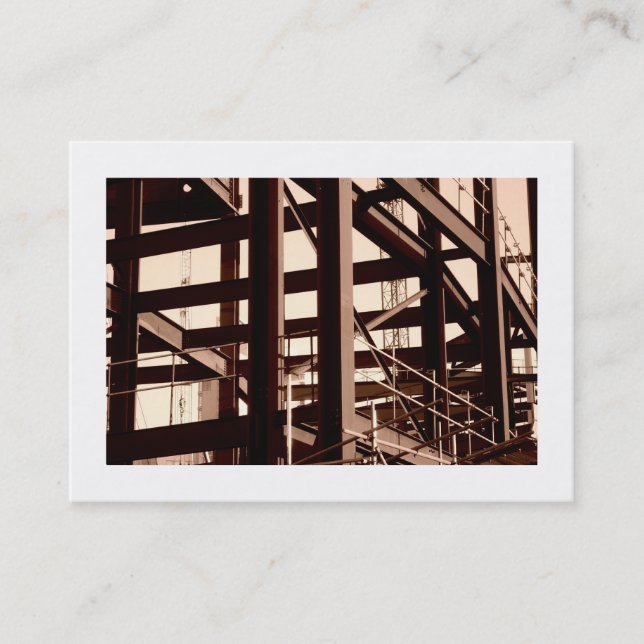 Carte De Visite Construction De Cadre En Acier, Mini Photo (Bordé) (Devant)