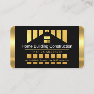 Carte De Visite Construction de la silhouette de la maison en or T