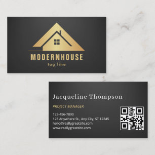 Carte De Visite Construction de maison minimaliste luxe Code QR