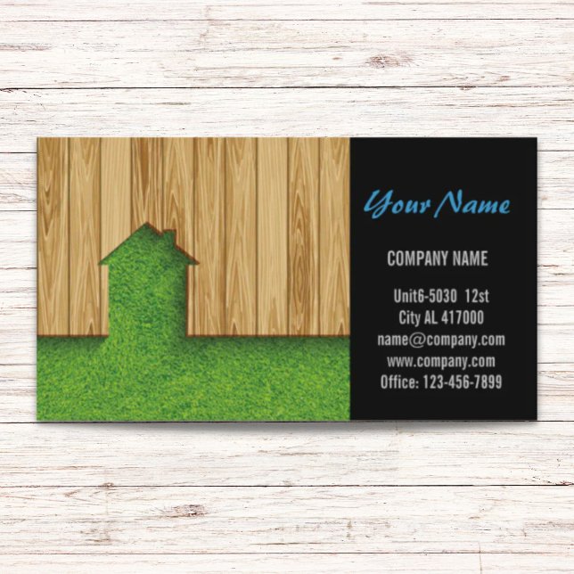 Carte De Visite Construction de menuiserie (Carpentry Construction landscaping fencing Business Card)