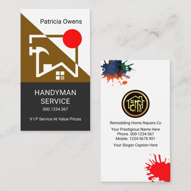 Carte De Visite Construction de toits Brown (Devant / Derrière)