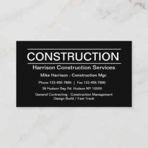 Carte De Visite Construction Deisgn moderne