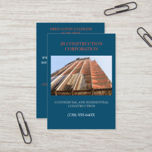 Carte De Visite Construction du bâtiment du consultant pour la ret