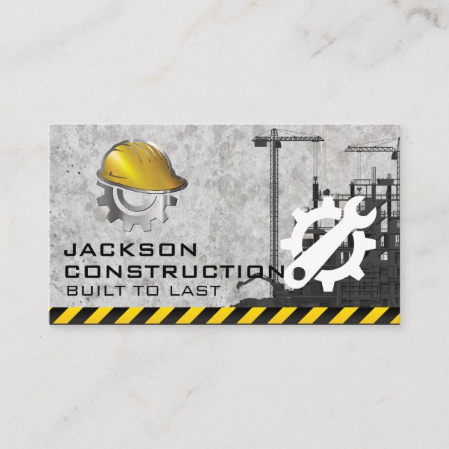 Carte De Visite Construction du chantier | Travail en cours (Devant)