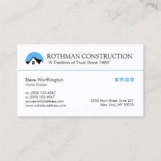 Carte De Visite Construction du logo de maison personnalisable