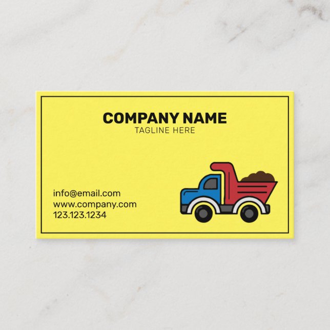 Carte De Visite Construction d'un camion de vidange simple Société (Devant)
