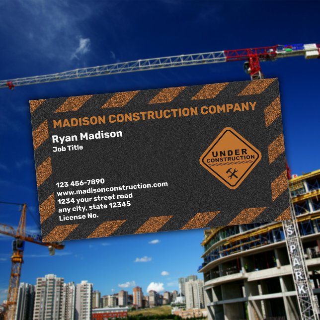 Carte De Visite Construction | Entrepreneur de construction (Créateur téléchargé)